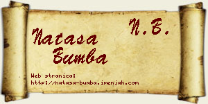 Nataša Bumba vizit kartica